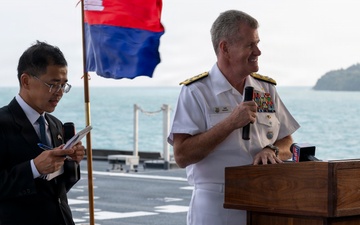 USS Cincinnati (LCS 20) hosts a reception at Ream Naval Base, Cambodia