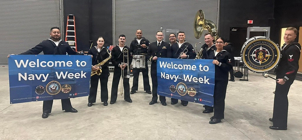 Navy Band Southeast's "Deckplate" Brass Band Performs at Navy Week Rio Grande