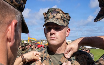Camp Blaz holds a promotion ceremony for Master Sgt. Karl Benton
