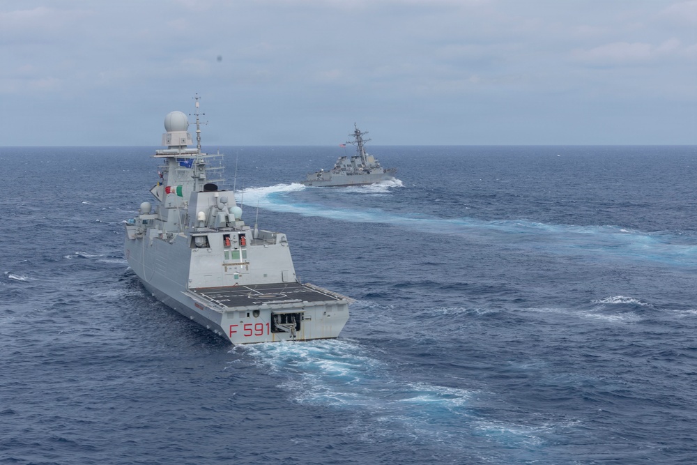 USS Bulkeley (DDG 84) and ITS Virginio Fasan (F 591) sail in formation Feb. 5, 2026