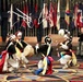 Traditional red lion dance fills ballroom