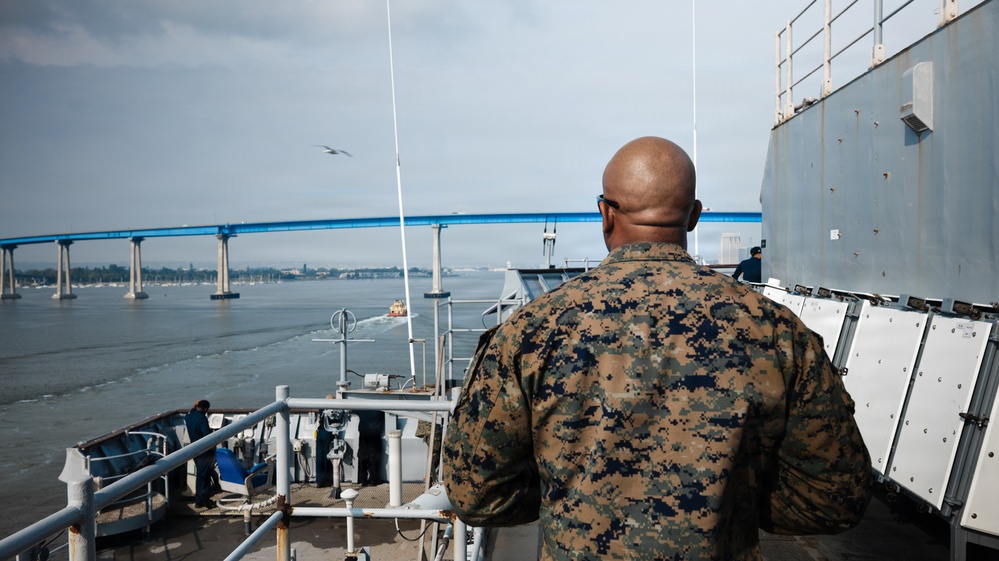 Task Force Ashland Departs Naval Base San Diego Aboard USS Ashland