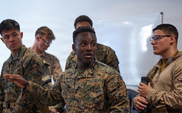 U.S. Marines with FAST Company Europe and Marine Security Guards conduct a emergency action test