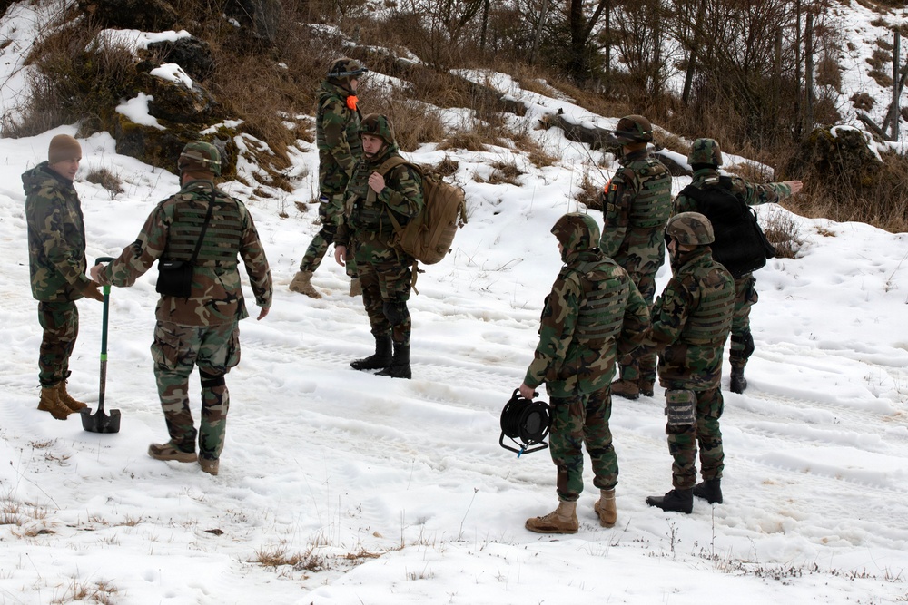 U.S. Army 702nd Ordnance Company (EOD) and Moldova Armed Forces conduct combined explosive hazard clearance during JMRC 2026