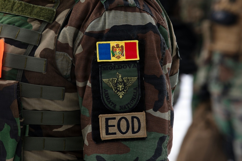 U.S. Army 702nd Ordnance Company (EOD) and Moldova Armed Forces conduct combined explosive hazard clearance during JMRC 2026