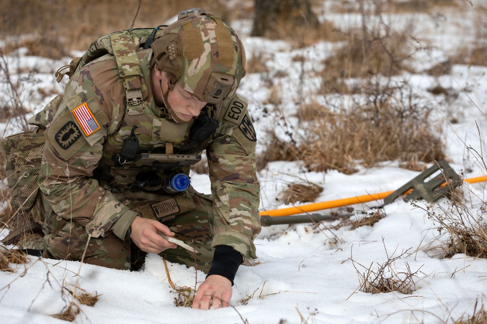 U.S. Army 702nd Ordnance Company (EOD) and Moldova Armed Forces conduct combined explosive hazard clearance during JMRC 2026