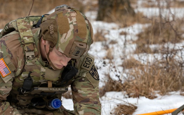 U.S. Army 702nd Ordnance Company (EOD) and Moldova Armed Forces conduct combined explosive hazard clearance during JMRC 2026