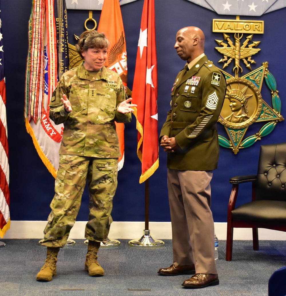 Sgt. Maj. Richard Knotts' retirement ceremony at the Pentagon's Hall of Heroes