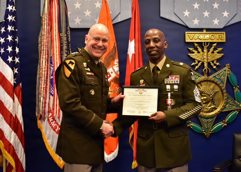 Sgt. Maj. Richard Knotts' retirement ceremony at the Pentagon's Hall of Heroes