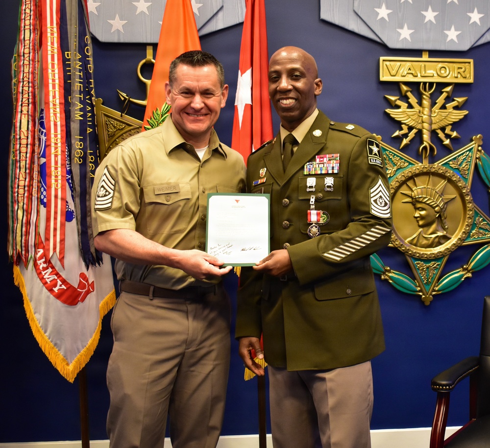 Sgt. Maj. Richard Knotts' retirement ceremony at the Pentagon's Hall of Heroes