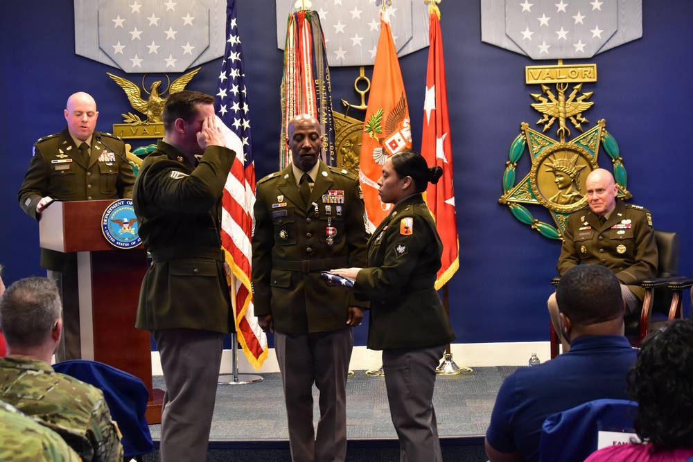 Sgt. Maj. Richard Knotts' retirement ceremony at the Pentagon's Hall of Heroes