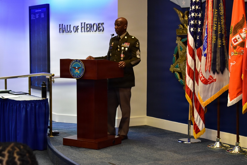 Sgt. Maj. Richard Knotts' retirement ceremony at the Pentagon's Hall of Heroes