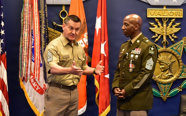 Sgt. Maj. Richard Knotts' retirement ceremony at the Pentagon's Hall of Heroes