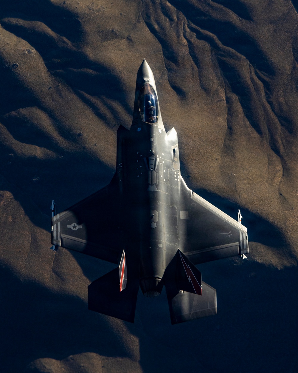 F-35 AF-1 flying over the Mojave Desert