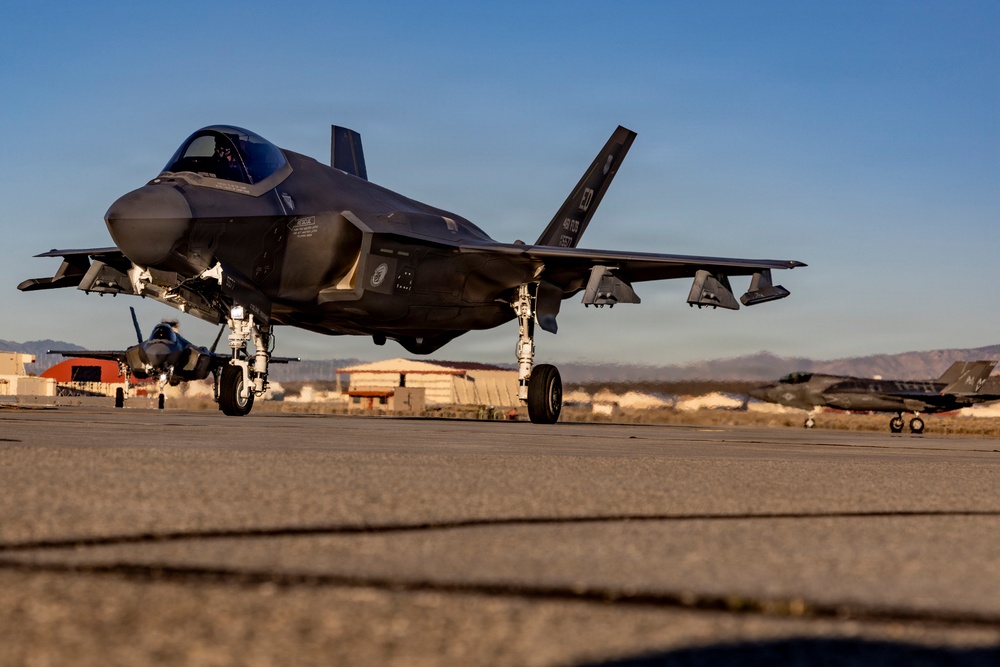 F-35's taxi for Orange Flag test event