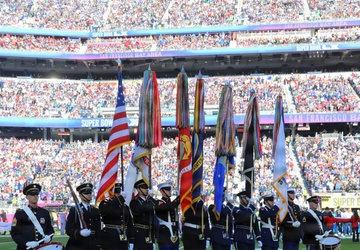 Joint Armed Forces Color Guard Presents Colors at Super Bowl LX