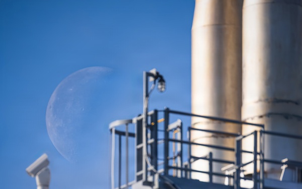 Moonset at Naval Station Norfolk