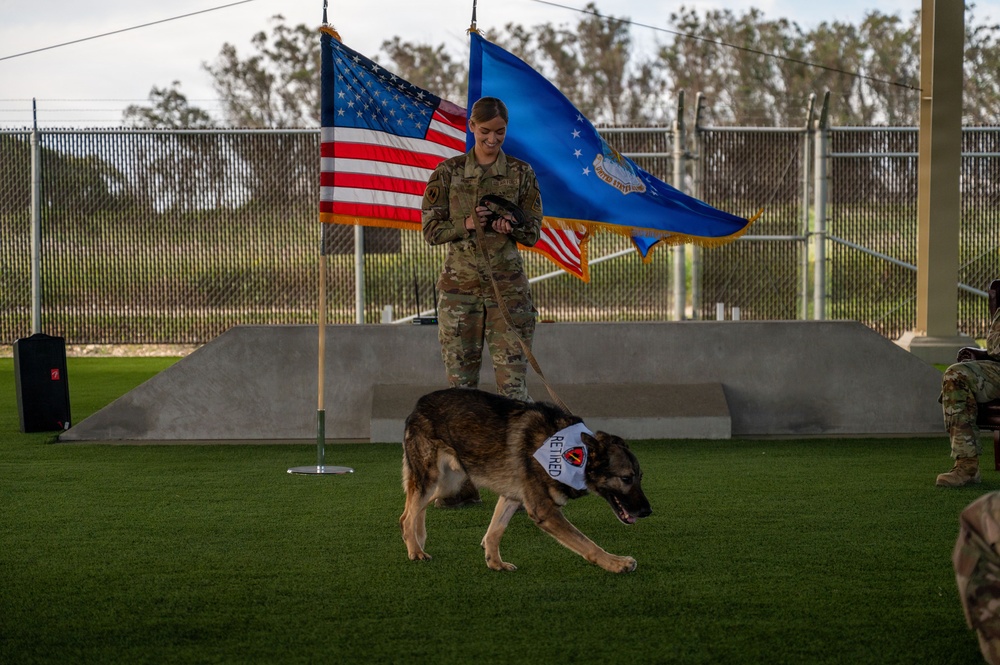 Vandenberg Military Working Dog Kiru Retires