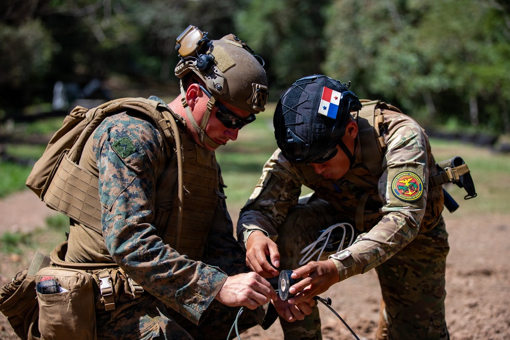 U.S. Marines and Panamanian Partners train on identifying explosive hazards