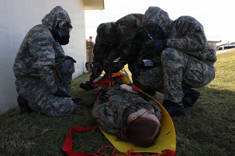 CBRN Marines Conduct Site Assessment during Combined MCCRE