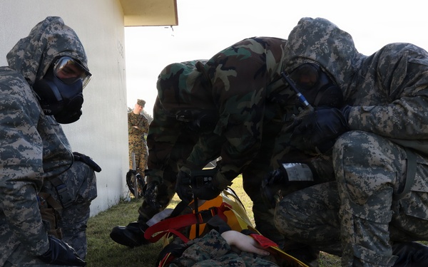 CBRN Marines Conduct Site Assessment during Combined MCCRE