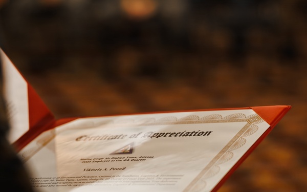 MCAS Yuma Civilian Human Resources Office Awards Presentation