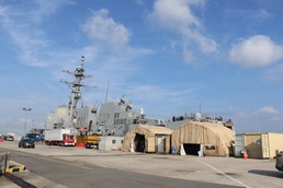 USS Pinckney departs Singapore after ship repair and maintenance exercise