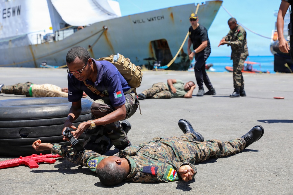 Partner nations participate visit, board, search, and seizure (VBSS) training in Port Louis, Mauritius
