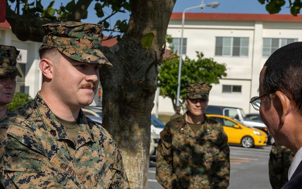 9th ESB Marines Awarded by Kin Town Mayor
