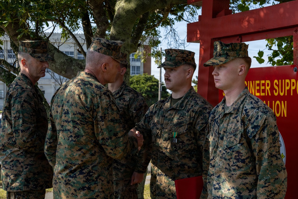 9th ESB Marines Awarded by Kin Town Mayor