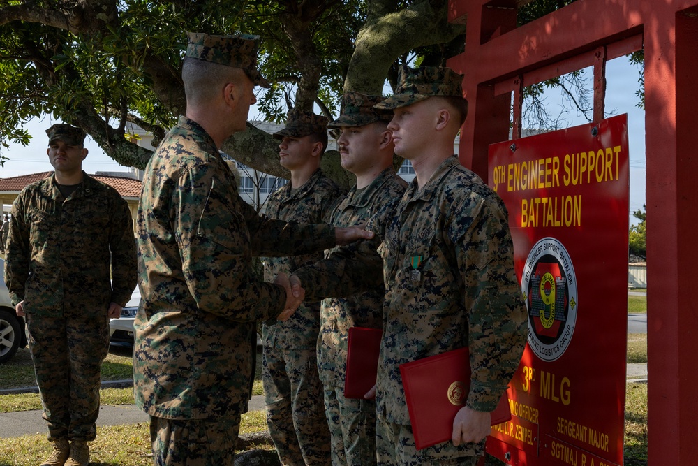 9th ESB Marines Awarded by Kin Town Mayor