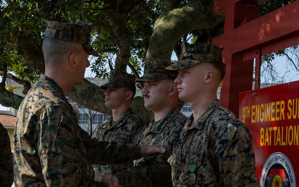 9th ESB Marines Awarded by Kin Town Mayor