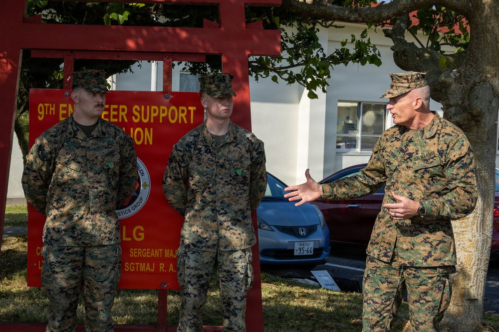 9th ESB Marines Awarded by Kin Town Mayor