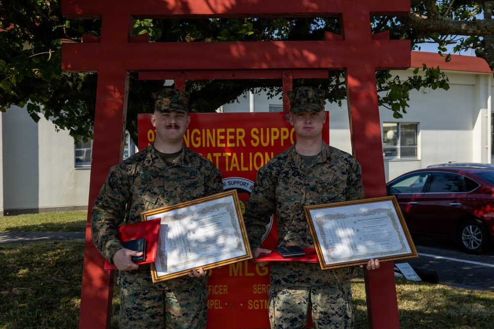 9th ESB Marines Awarded by Kin Town Mayor