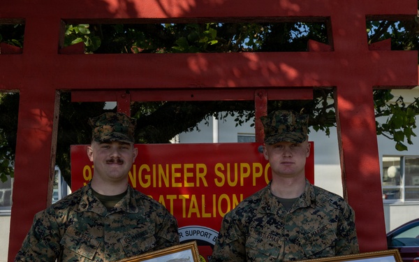 9th ESB Marines Awarded by Kin Town Mayor