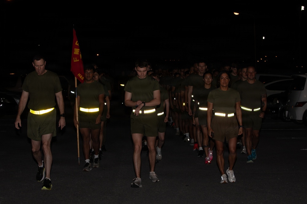 U.S. Marines with H&amp;S Company, CLR-37, Participate in a Company Run and Workout Competition