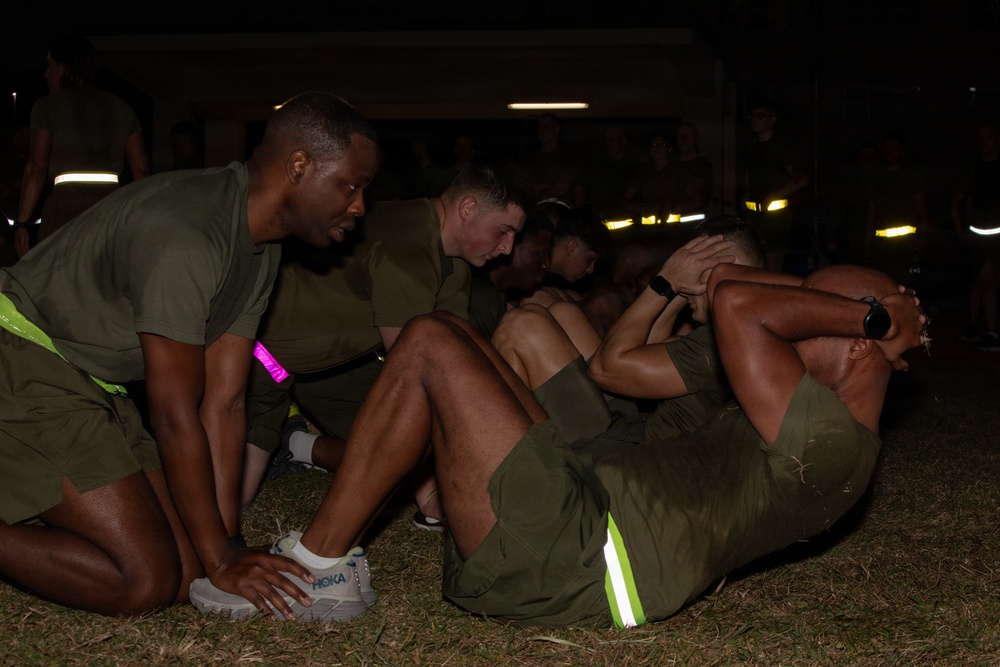 U.S. Marines with H&amp;S Company, CLR-37, Participate in a Company Run and Workout Competition