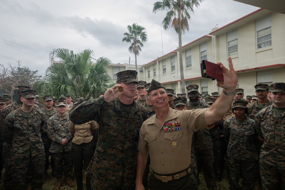 Marines with 3rd Marine Logistics Group Attend a Barbecue on Camp Kinser, Okinawa, Japan
