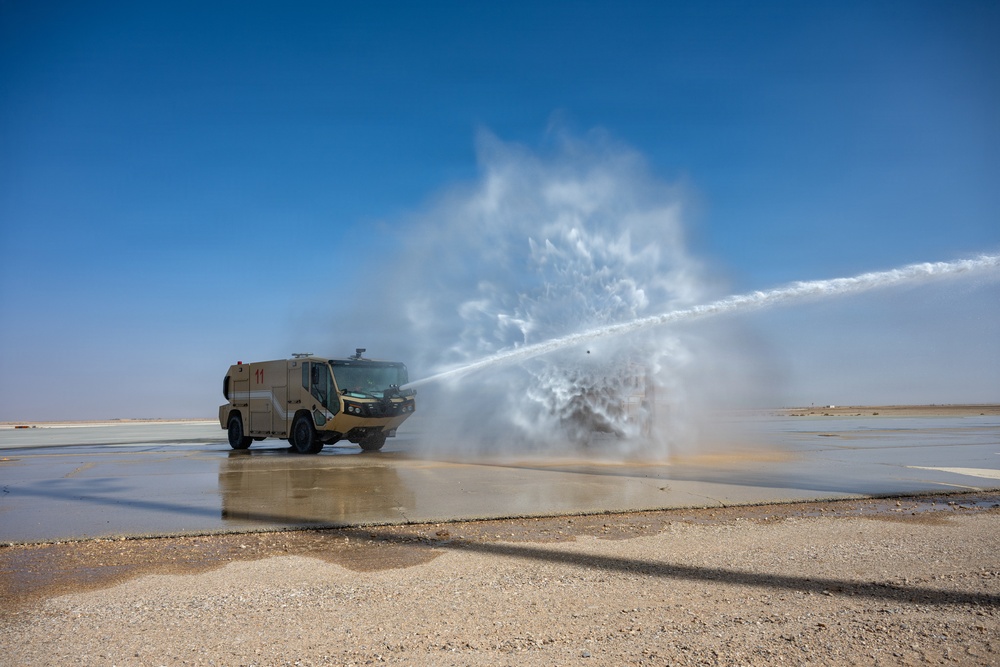 386th AEW Firefighters Train During a Readiness and Dispersal Exercise