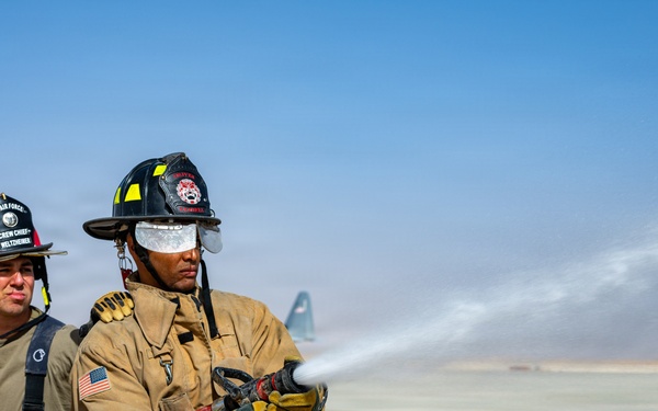 386th AEW Firefighters Train During a Readiness and Dispersal Exercise