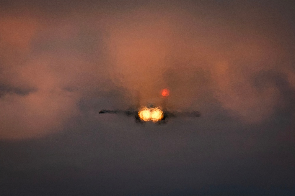 F-15E Strike Eagles Land at a base in the Middle East