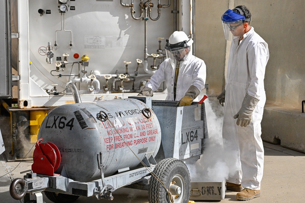 386th ELRS fuels technician tests aviation-grade oxygen for mission readiness