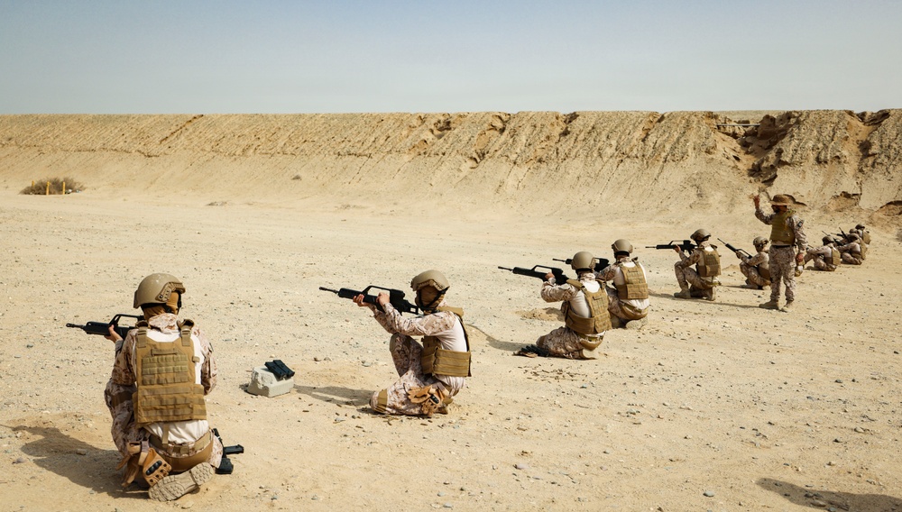 Marines and Sailors with FASTCENT, Saudi marines, participate in exercise Indigo Defender 26