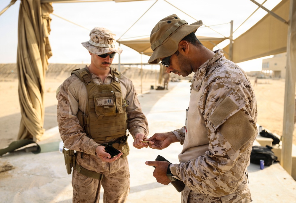 Marines and Sailors with FASTCENT, Saudi marines, participate in exercise Indigo Defender 26