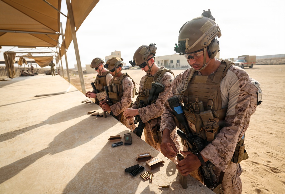 Marines and Sailors with FASTCENT, Saudi marines, participate in exercise Indigo Defender 26