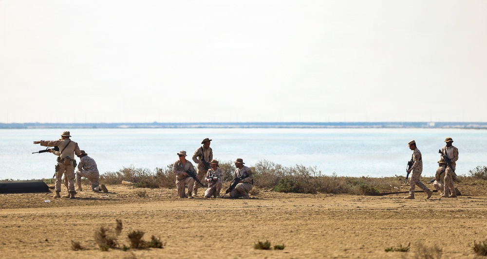 Marines and Sailors with FASTCENT, Saudi marines, participate in exercise Indigo Defender 26