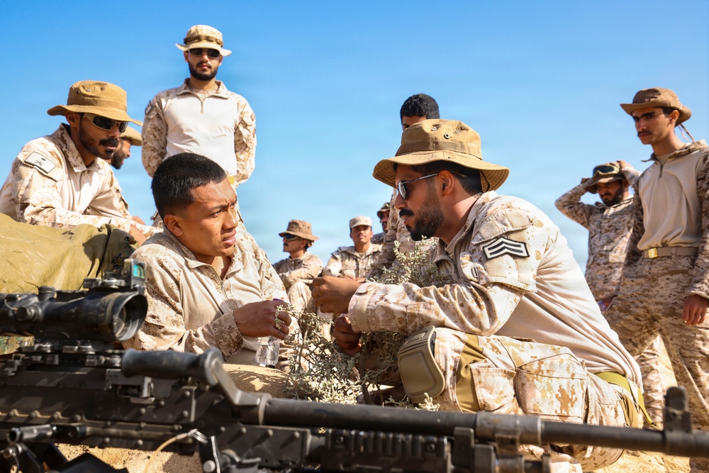 Marines and Sailors with FASTCENT, Saudi marines, participate in exercise Indigo Defender 26