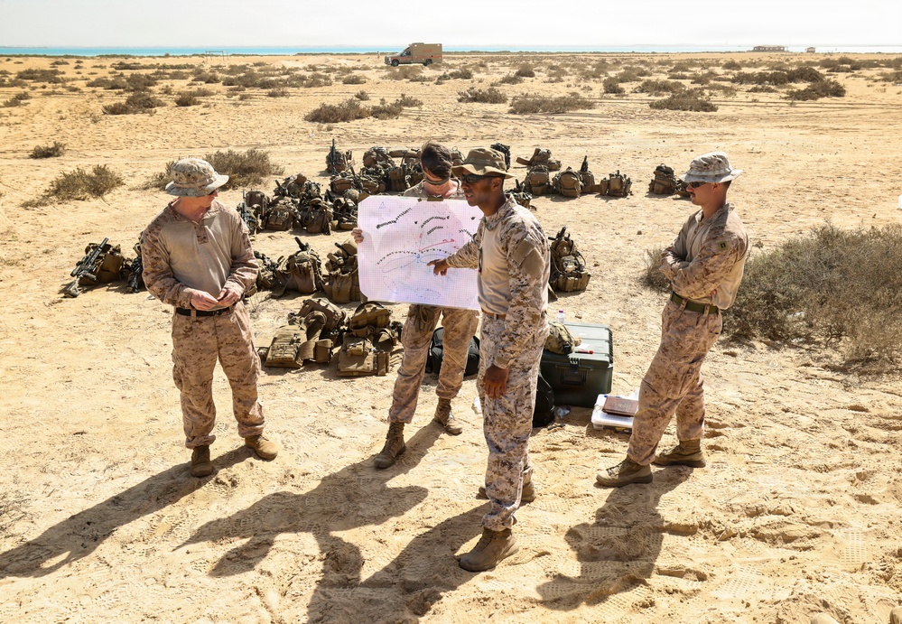 Marines and Sailors with FASTCENT, Saudi marines, participate in exercise Indigo Defender 26
