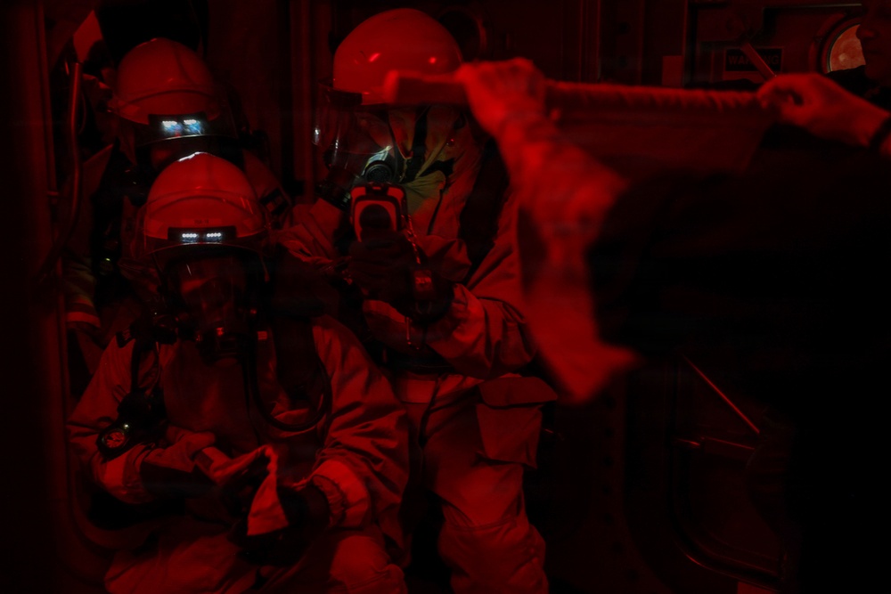 USS Thomas Hudner (DDG 116) Fire Drill