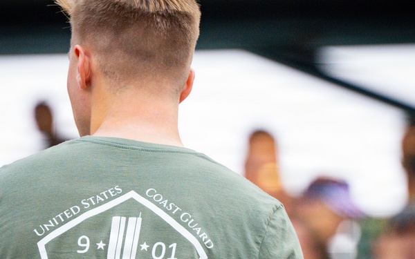 Mathew Kloss delivers opening remarks to the crowd.